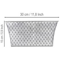 Artikel Zinkschale rechteckig mit Rautenmuster 30x18x15cm grau für Innen- und Aussendekoration