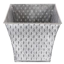 Artikel Zinkschale rechteckig mit Rautenmuster 30x18x15cm grau für Innen- und Aussendekoration