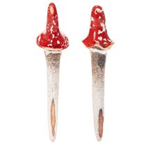 Artikel Keramik-Gartenstecker Zwerge mit rotem Pilzhut 17cm 2 Stück
