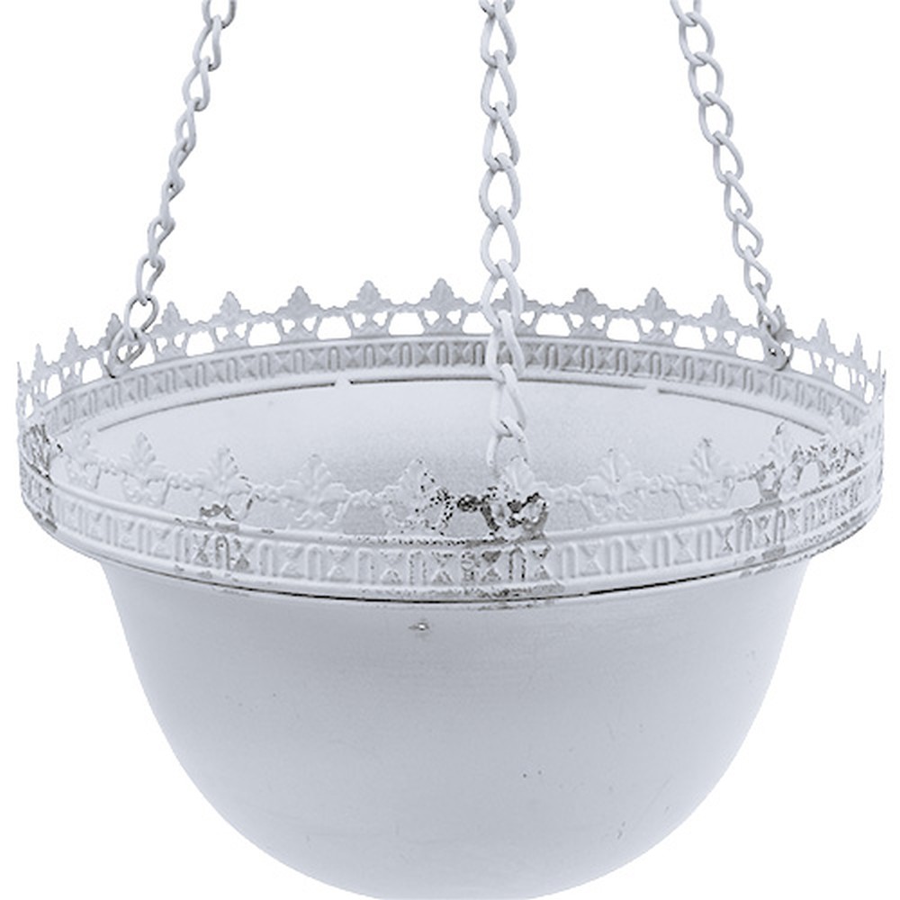 blumenampel keramik wei�