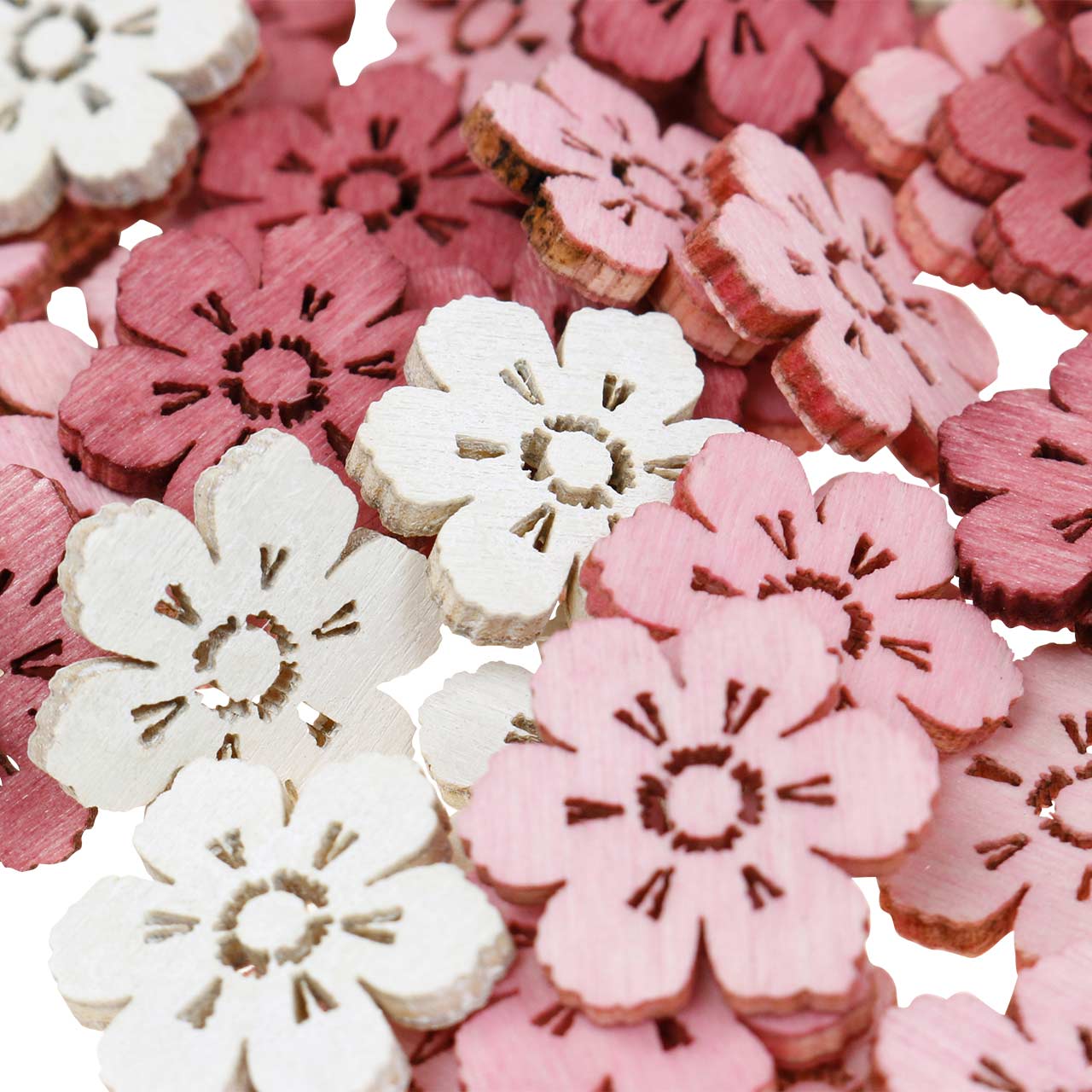 150 Stück Streudeko Aus Holz, 2cm & 3cm – Blumen, Schmetterlinge, Blätter Zum Bemalen & Basteln