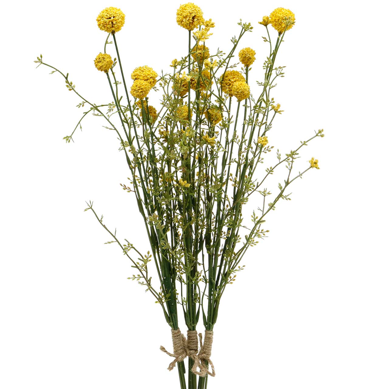 Künstliche Craspedia im Bund Gelb Trommelstöckchen 3St-11904 einkaufen