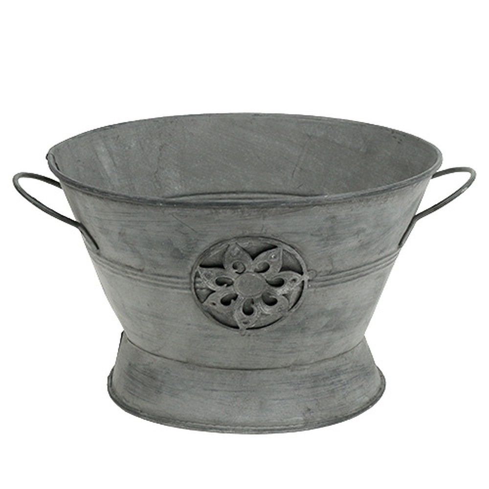 Deko-Schale mit Blüte Zink Ø21cm H14cm kaufen in Schweiz