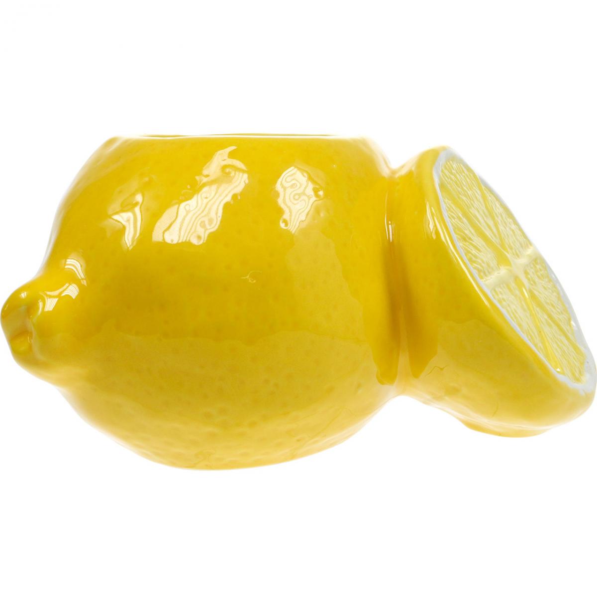 Floristik24.ch DekoTopf Zitrone Vase Zitrusfrucht Keramik Sommerdeko