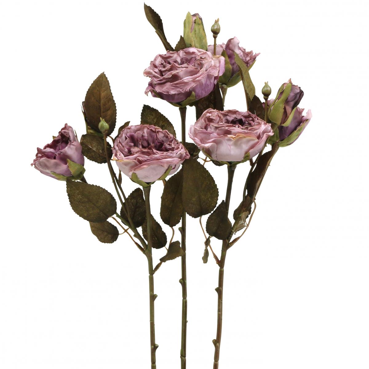 Kunstblumenstrauß Mit 15 Rosenknospen – Perfekt Für Deko Zuhause, Hochzeit & Party | Violett, 23 Cm