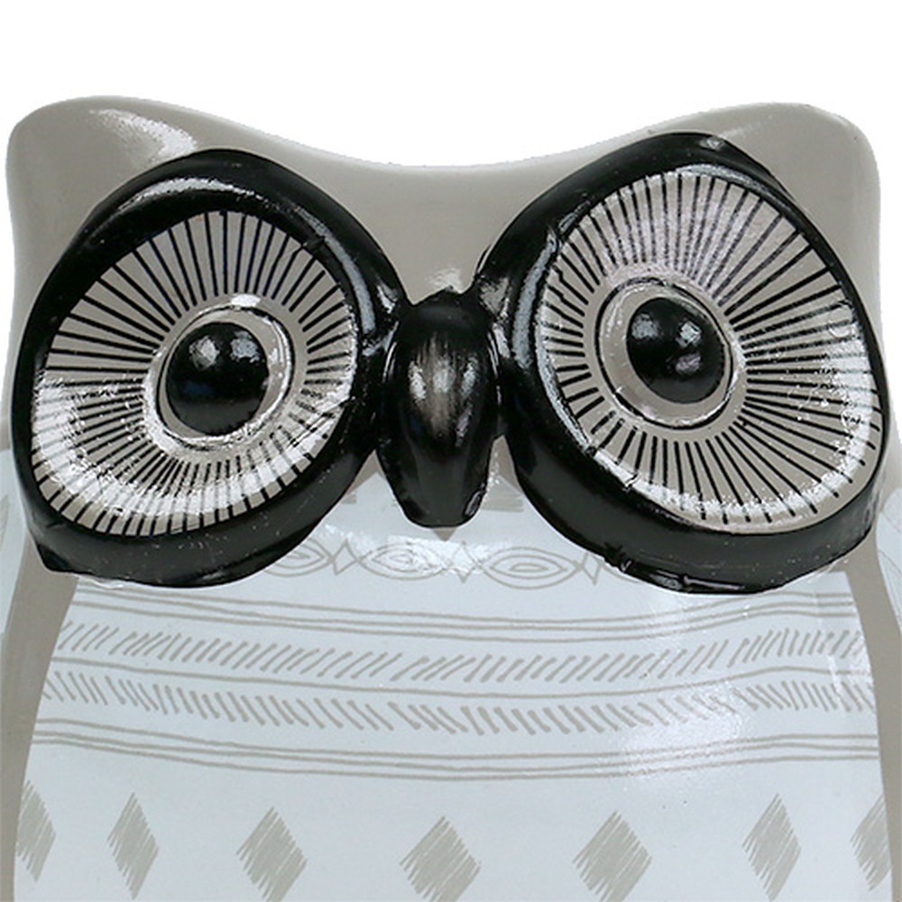 Dekofigur Eule 10,5cm Grau-Weiß 1St kaufen in Schweiz