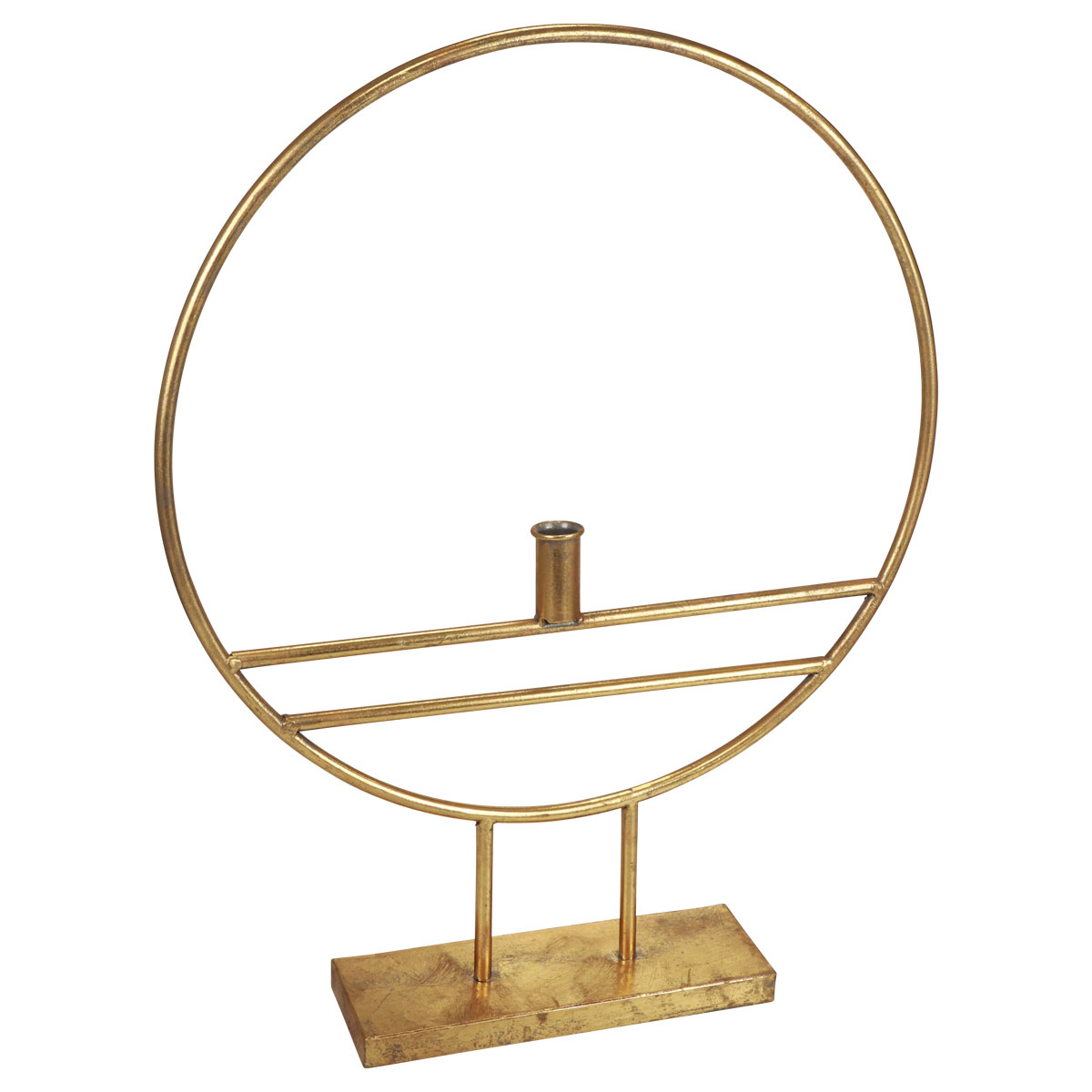 Dekoring Metall Gold 44,5cm mit Kerzenhalter | Floristik24