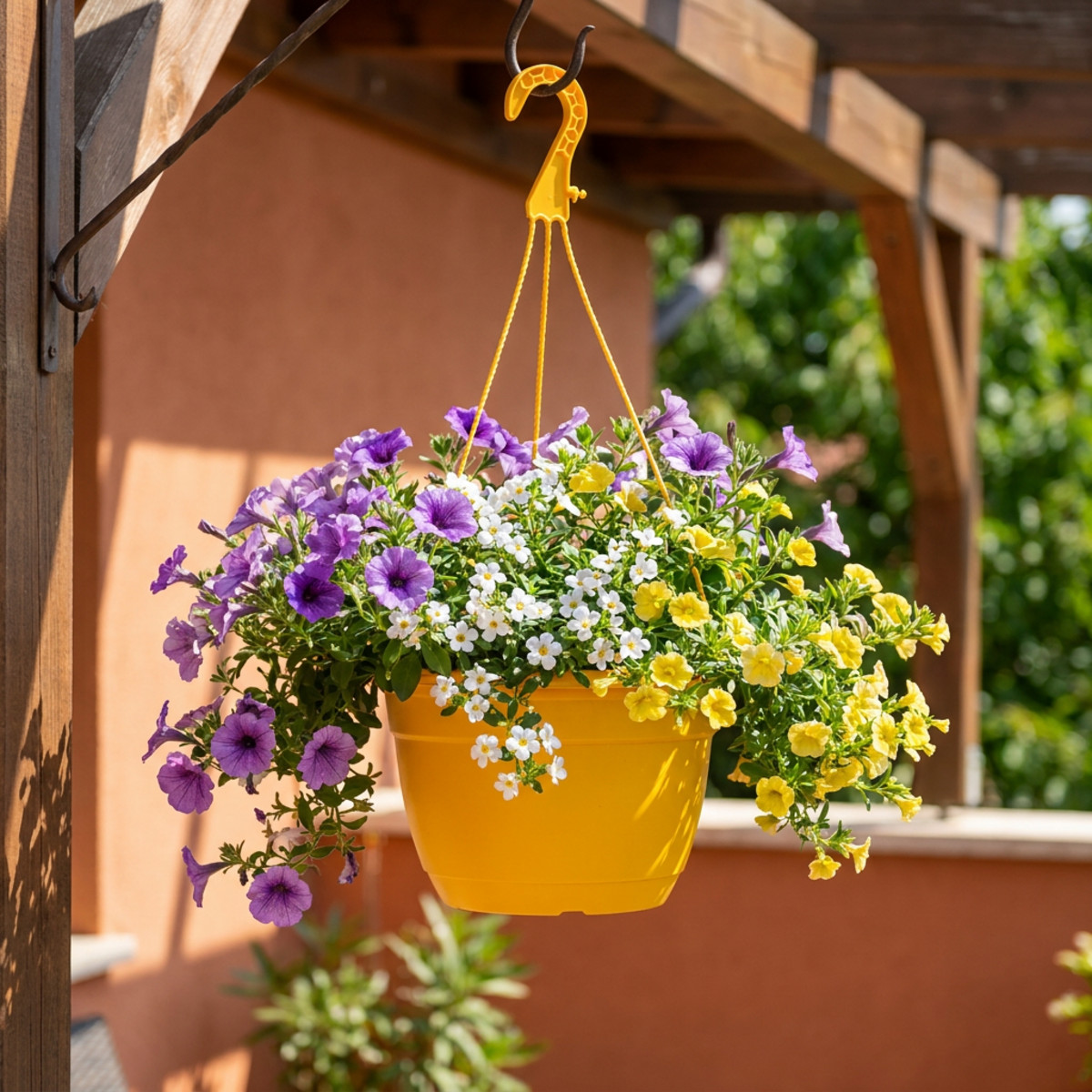 Hängeblumentopf Kunststoff Gelb Ø25cm für Balkon