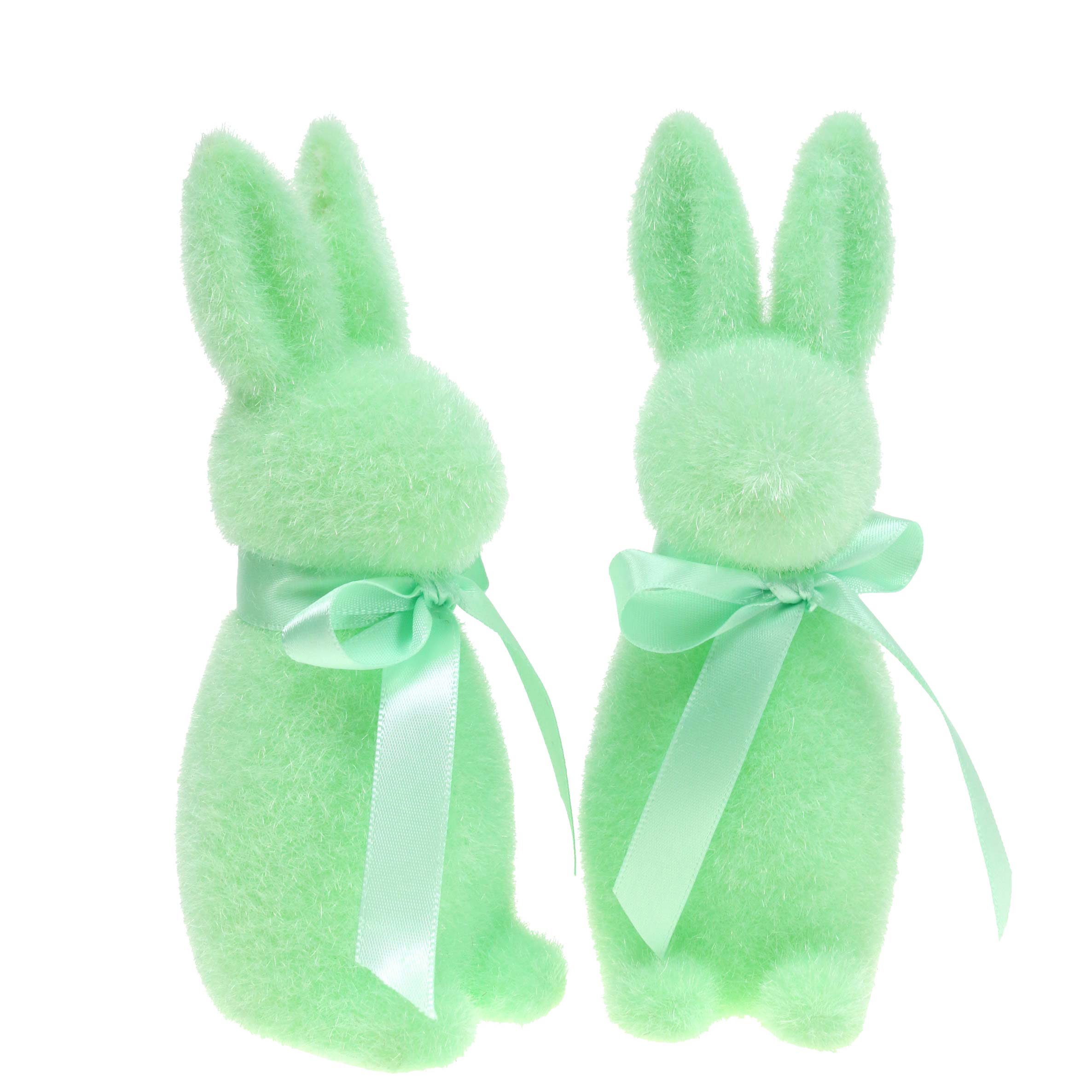 Garneck 2 X Hasen-Figuren Aus Beflocktem Moos – 16,5 Cm, Outdoor-Deko Für Ostern & Frühling | Garten, Tisch, Fensterbank