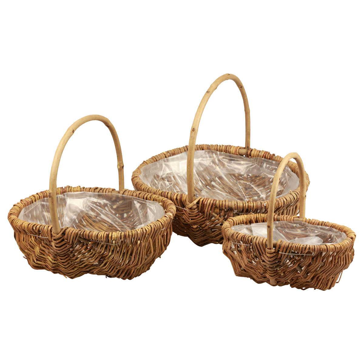 Korb-Set Weidenholz geflochten naturbraun 3er-Set