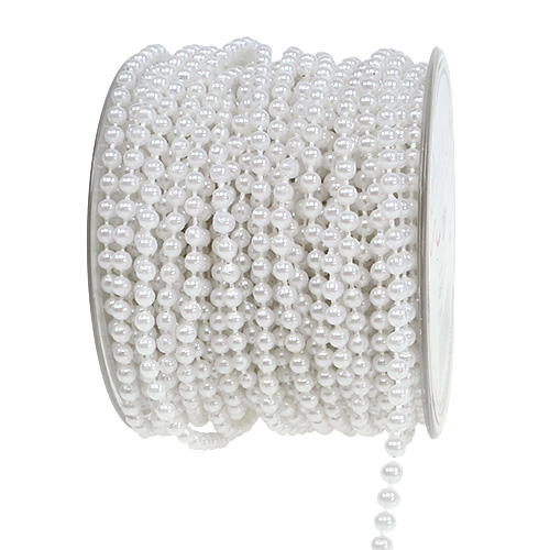 Weiß 3 m Perlenband Perlengröße ca. 3 mm 