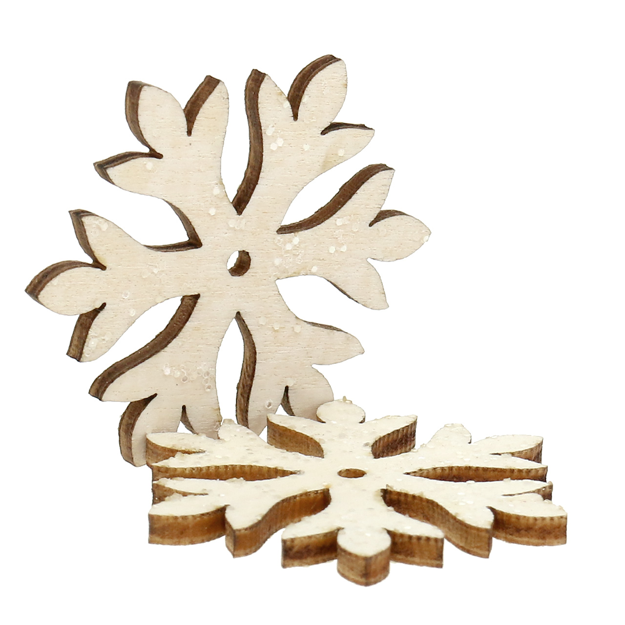 Vicenpal 12 Große Schneeflocken Aus Holz - 30,5 Cm Weihnachtsdekoration Für Drinnen & Draußen, Inkl. Aufhängeseil