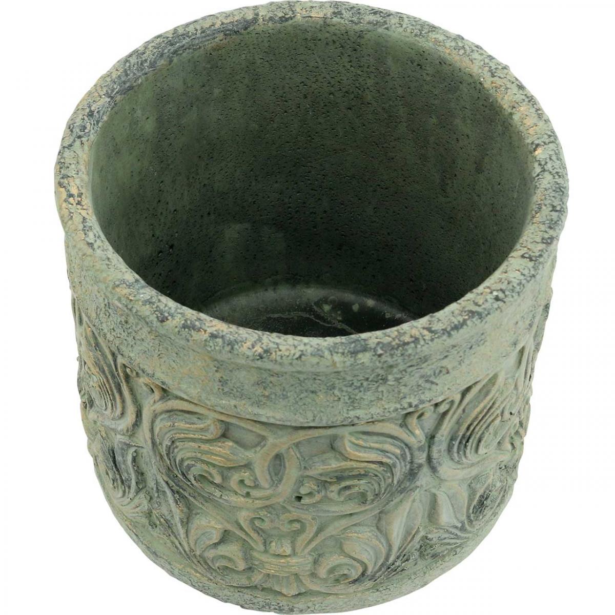 HIAKDOFT Vintage Blumentopf Aus Eisen - Goldener Übertopf Im Used-Look Für Rustikale Deko