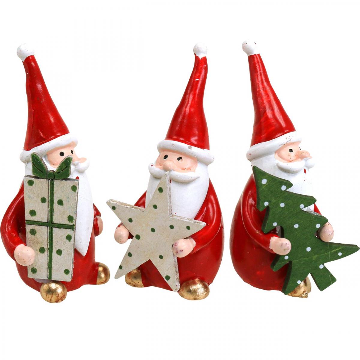 Floristik24.ch Weihnachtsfiguren Weihnachtsmann Dekofiguren H8cm 3St-06656