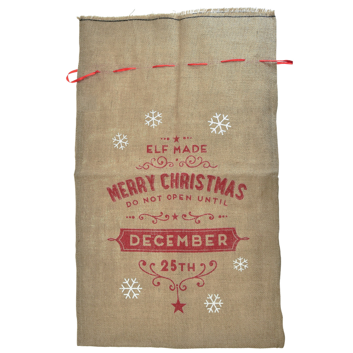 Com-four® Jute Weihnachtssack – Große Geschenketasche Mit Santa Oder Rentier, Ca. 68x49 Cm