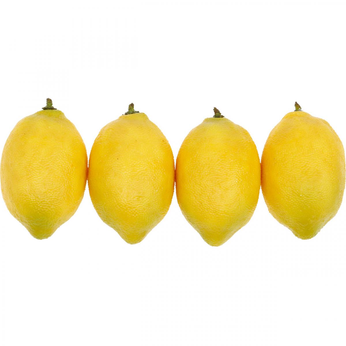 4 x Täuschend echt Zitronen Deko Obst Attrappen Dekoration Kunstobst Dekofrüchte 