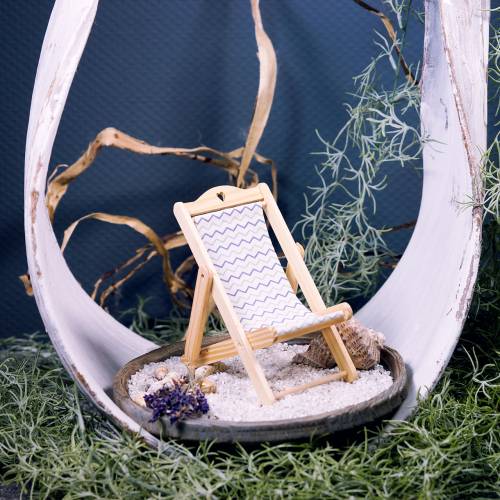 Floristik24 Deko Liegestuhl Zick-Zack Muster H15cm 3St