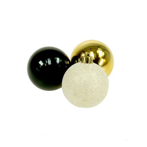 Floristik24 Christbaumkugel Mix Schwarz, Gold Ø6cm 30St