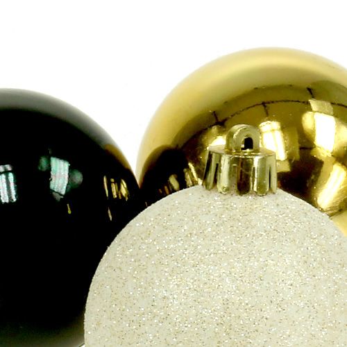 Floristik24 Christbaumkugel Mix Schwarz, Gold Ø6cm 30St