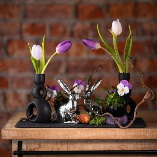 Artikel Kerzenhalter Keramik Kerzenständer Schwarz H13cm 2 St