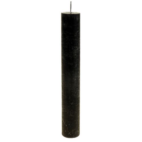 Floristik24 Stabkerzen durchgefärbt Schwarze Kerzen 34×240mm 4St