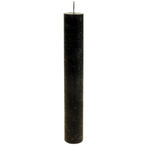 Floristik24 Stabkerzen durchgefärbt Schwarze Kerzen 34×240mm 4 St