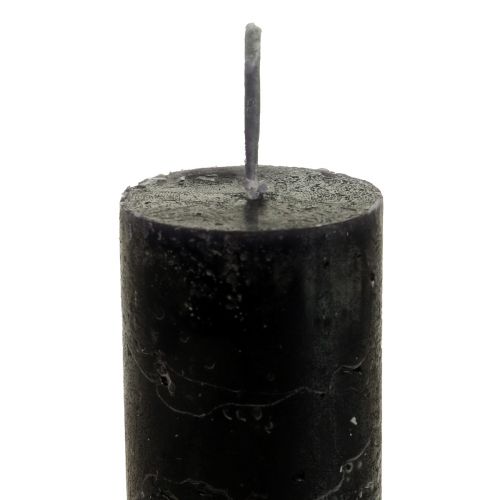 Floristik24 Stabkerzen durchgefärbt Schwarze Kerzen 34×240mm 4St