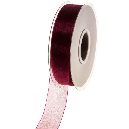 Organzaband Stoffband Organza Bordeaux 25mm 50m