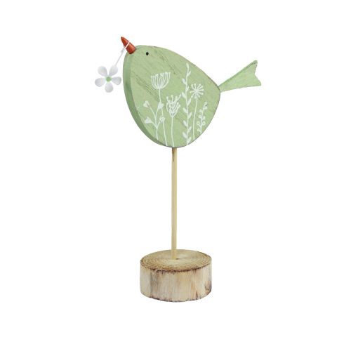 Floristik24 Deko Vogel Tischdeko Ostern Holzdeko Mint 18x13,5cm 4 St