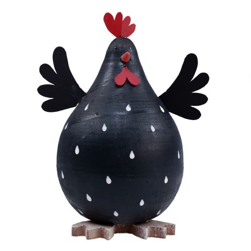 Floristik24 Deko Huhn Schwarz Holzdeko Henne Osterdeko Holz H13cm