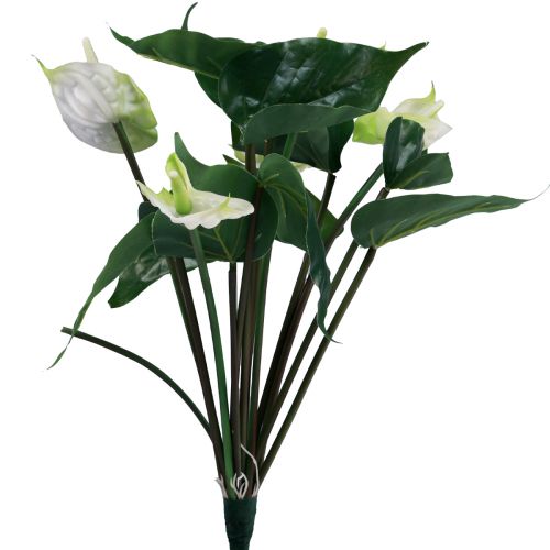 Floristik24 Kunstblumen, Flamingoblume, künstliche Anthurie Weiß 36cm