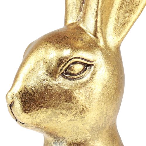 Floristik24 Deko Osterhase Gold Osterdeko Hase sitzend Antik H36cm