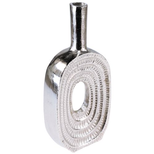 Floristik24 Deko Vase Silber Metallvase Schneckenhaus Spirale H31cm