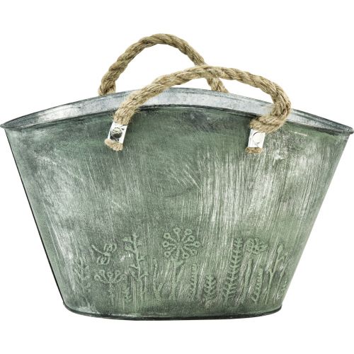 Artikel Blumentopf mit Jutegriffen Metall Handtasche 31×20×17cm