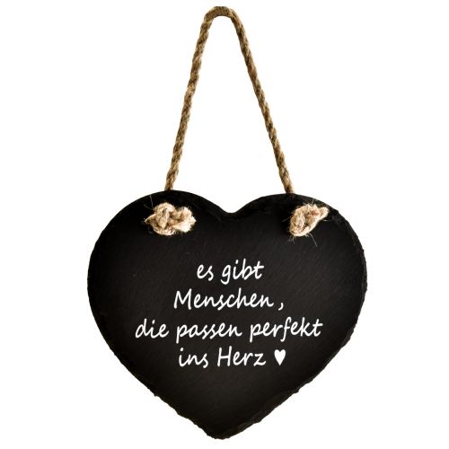 Artikel Valentinstag Hängedeko Schieferherz Deko Herz Schwarz B15,5cm