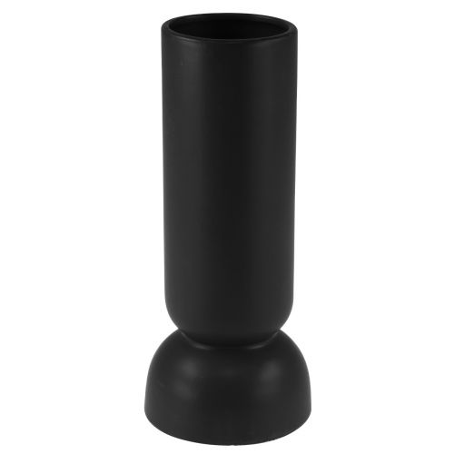 Artikel Keramik Vase Schwarz Modern Oval Form Ø11cm H25,5cm