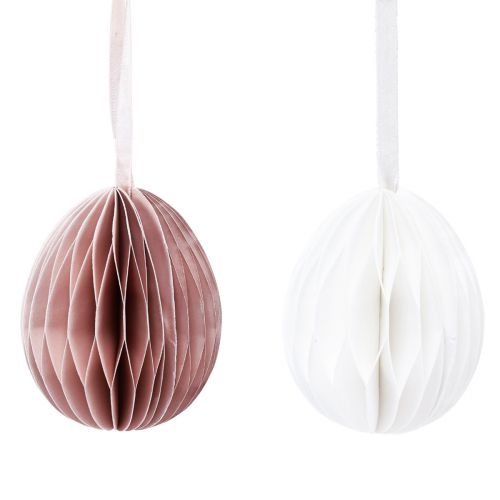 Floristik24 Ostereier zum Hängen Wabeneier Weiß Orange 8cm 6 St