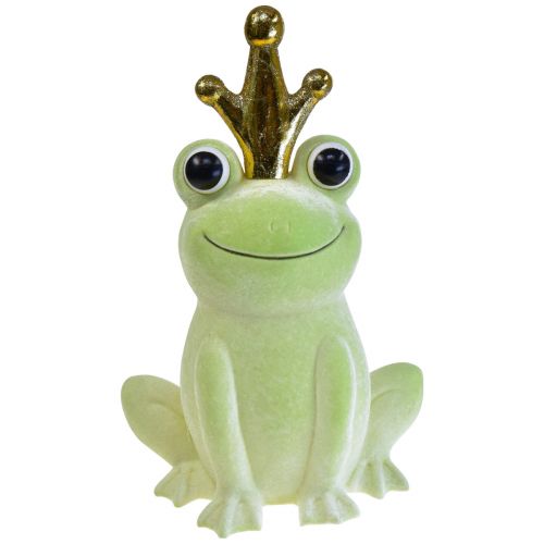 Deko Frosch mit Krone Froschkönig Deko Hellgrün 40,5cm
