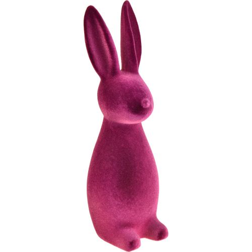 Floristik24 Hase Beflockt Osterhasen Deko – 2. Wahl – Violett 15×15,5×47cm