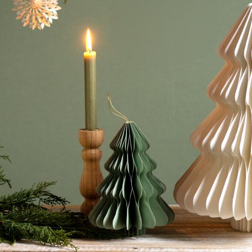 Floristik24 Papier Weihnachtsbaum Mint Silber Glitter Deko H20cm Set 5