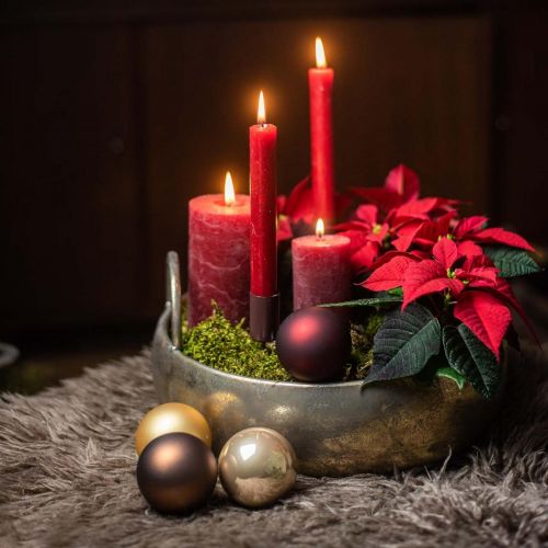 Floristik24 Übertopf Metall Schale mit Henkel Gold Antik Optik Ø31cm