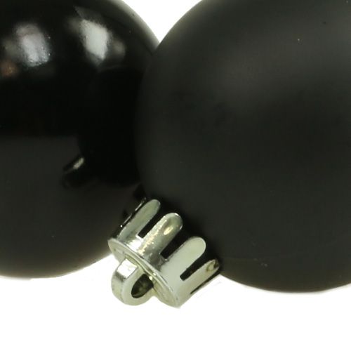Floristik24 Weihnachtskugel Plastik  Ø4cm Schwarz 16St