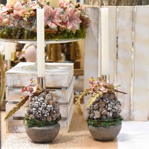 Floristik24 Weihnachtsdeko Zapfen Kugel zum Hängen Christbaumschmuck Ø10cm