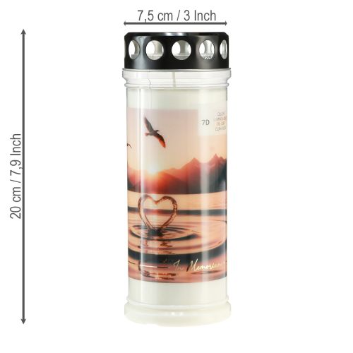 Artikel Grabkerzen Grablichter Sonnenuntergang Ø7,5cm H20cm 2St