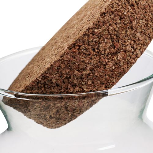 Floristik24 Deko Glas mit Korken Deko Vase mit Deckel H25cm Ø24cm