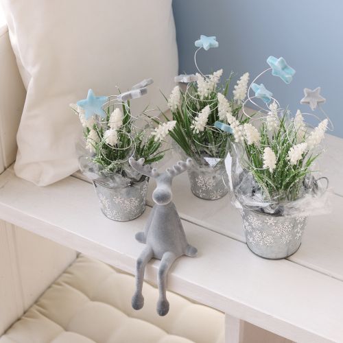 Floristik24 Kantenhocker Elch Deko Kantensitzer H31cm Grau 3 St