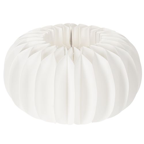 Wabenpapier Kürbis rund 24 cm weiss für Trockenblumen und Herbstdeko, 4 Stück