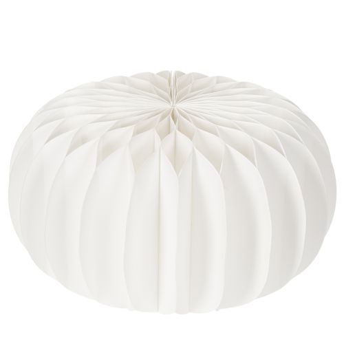 Wabenpapier Kürbis rund 24 cm weiss für Trockenblumen und Herbstdeko, 4 Stück | Floristik24.ch