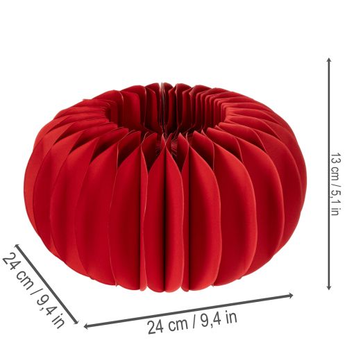 Papierdekoration Kürbis aus rotem Wabenpapier Ø 24 cm 4er-Set | Floristik24.ch