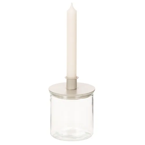 Rundes Windlicht aus klarem Glas 12 cm im 2er-Set | Floristik24.ch